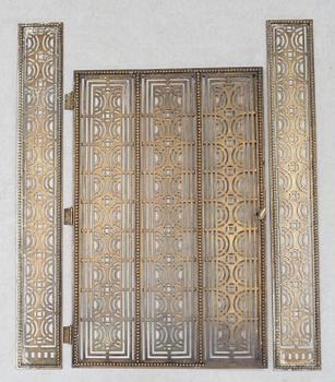 DÖRR med SIDOGALLER, 2 st, mässing, art deco, 1930/40-tal.