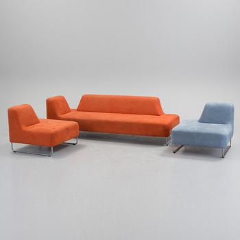 A "Ugo" sofa and two lounge chairs by Norway Says.