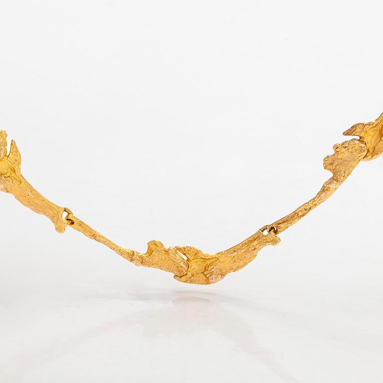 Björn Weckström, a 14K gold 'Orchid Psychedelic'  necklace for Lapponia 1973.