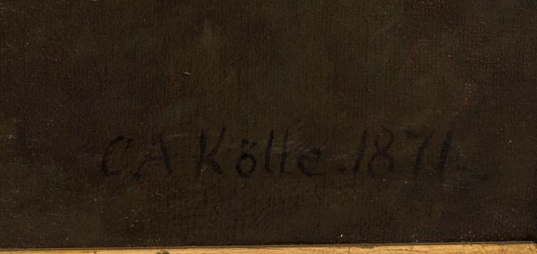 CLAUS ANTON KÖLLE, olja på duk, signerad och daterad 1871.