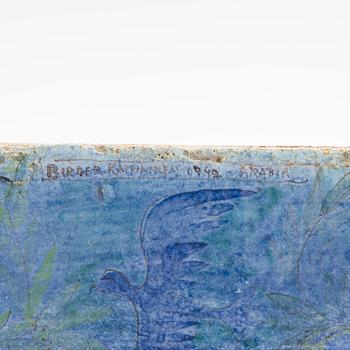 Birger Kaipiainen, reliefi, kivitavaraa, signeerattu Birger Kaipiainen 1942 Arabia.