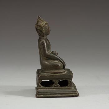 A bronze figure of Buddha Sakyamuni, presumably Mongolia, 19th Century.