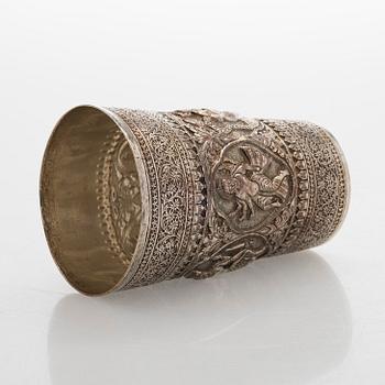 A silver beaker, presumably India, Finnish control marks, Helsinki 1969.