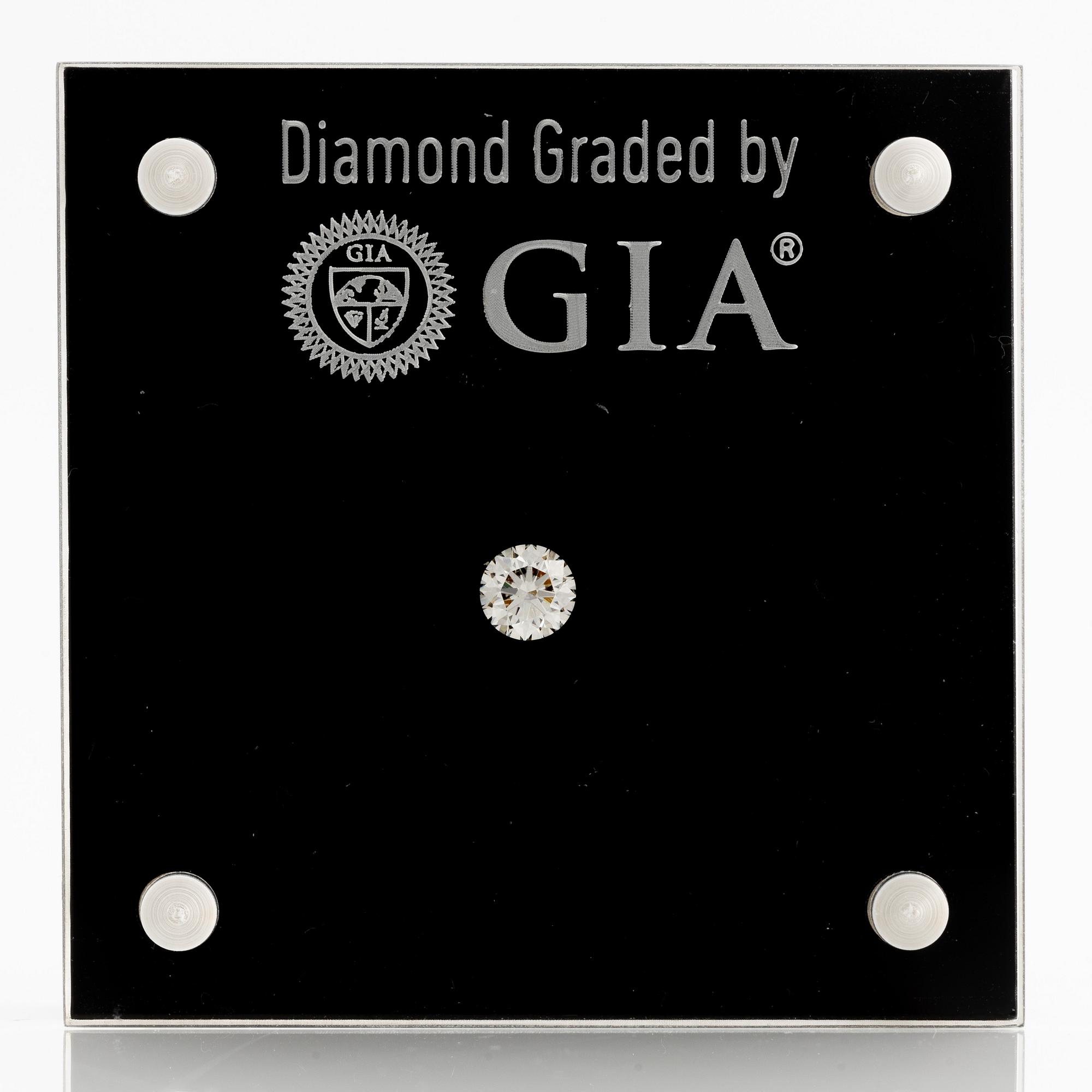 Briljantslipad diamant, 0.50 ct, "triple x". Medföljande GIA dossier.