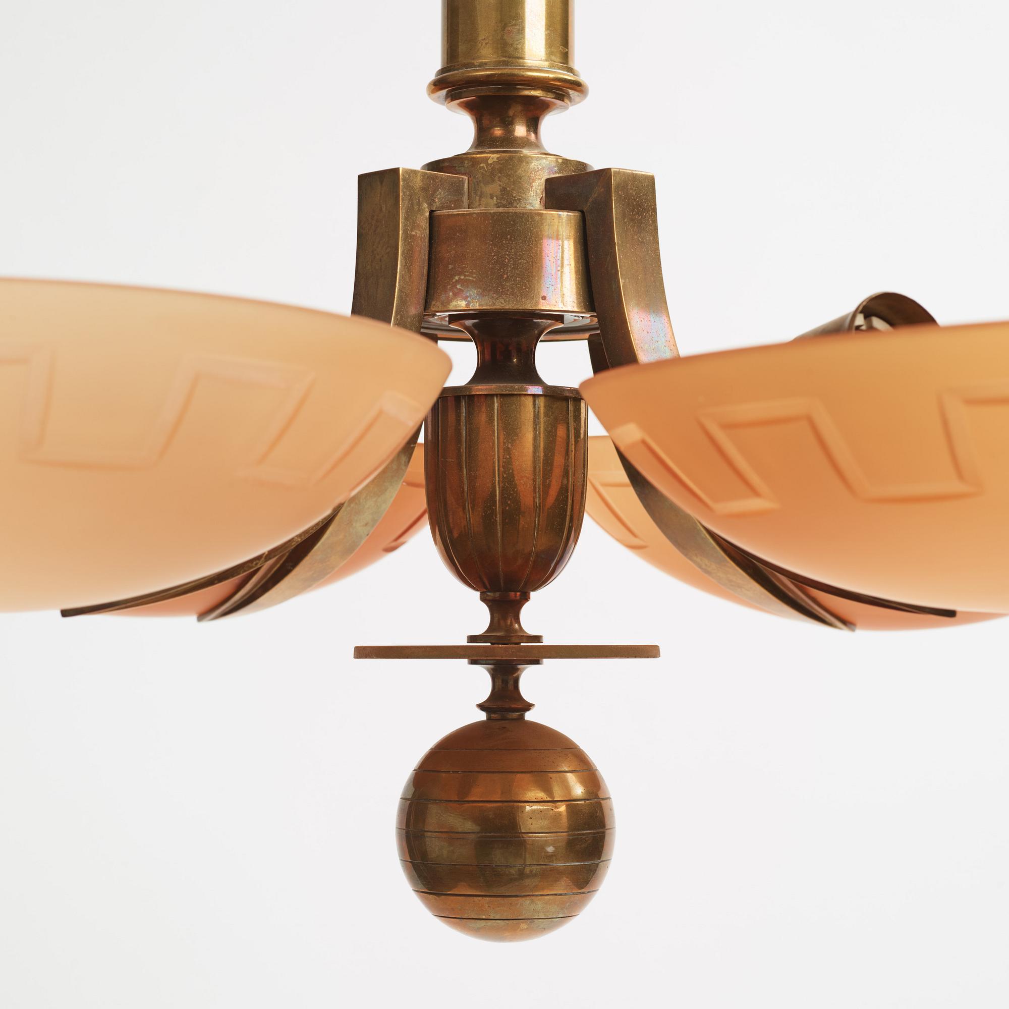 Harald Notini, chandelier, model "10034", Arvid Böhlmarks Lamp Factory, 1930s.