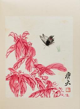 Book with 13 woodcuts in colours, after paintings by Qi Baishi, 'Kexi Wusheng', 1957.
