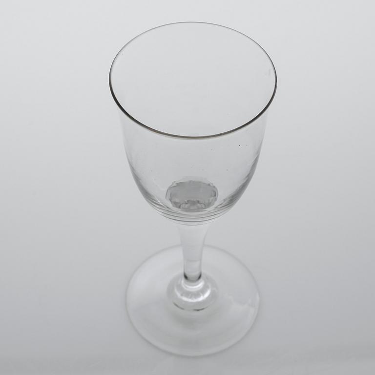 Ten wine glasses, 20th century.