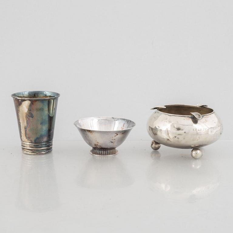 Six pieces of silver, including C.G.Hallberg & GAB, Sweden.