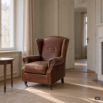 An armchair, contemporary.