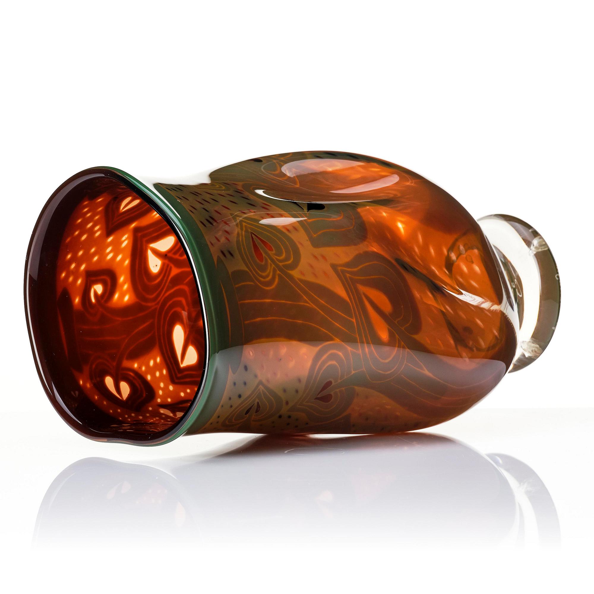 Gunnar Cyrén, a graal glass vase, Orrefors, Sweden, 1989.