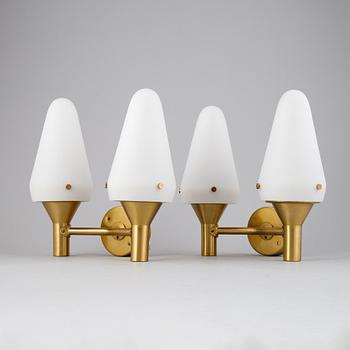 Hans-Agne Jakobsson, three of model 'S/1554' wall lights, Markaryd, mid 20th Century.