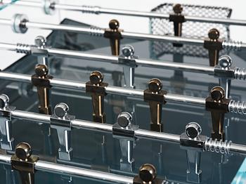Adriano Design, foosball table, "Cristallino Classic", Teckell, Italy.