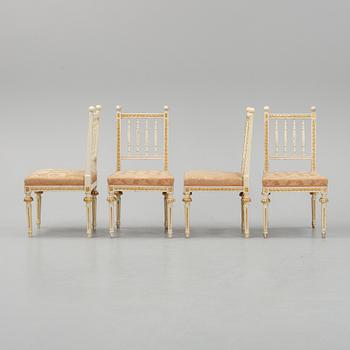 four gustavian style chairs from the second half of the 19th century.