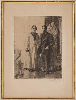 Anders Zorn · ANDERS ZORN, etsning, sign. 1906.