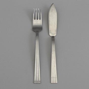 FOLKE ARSTRÖM, 24 pieces of stainless steel cutlery 'Thebe', Gense, mid 20th Century.