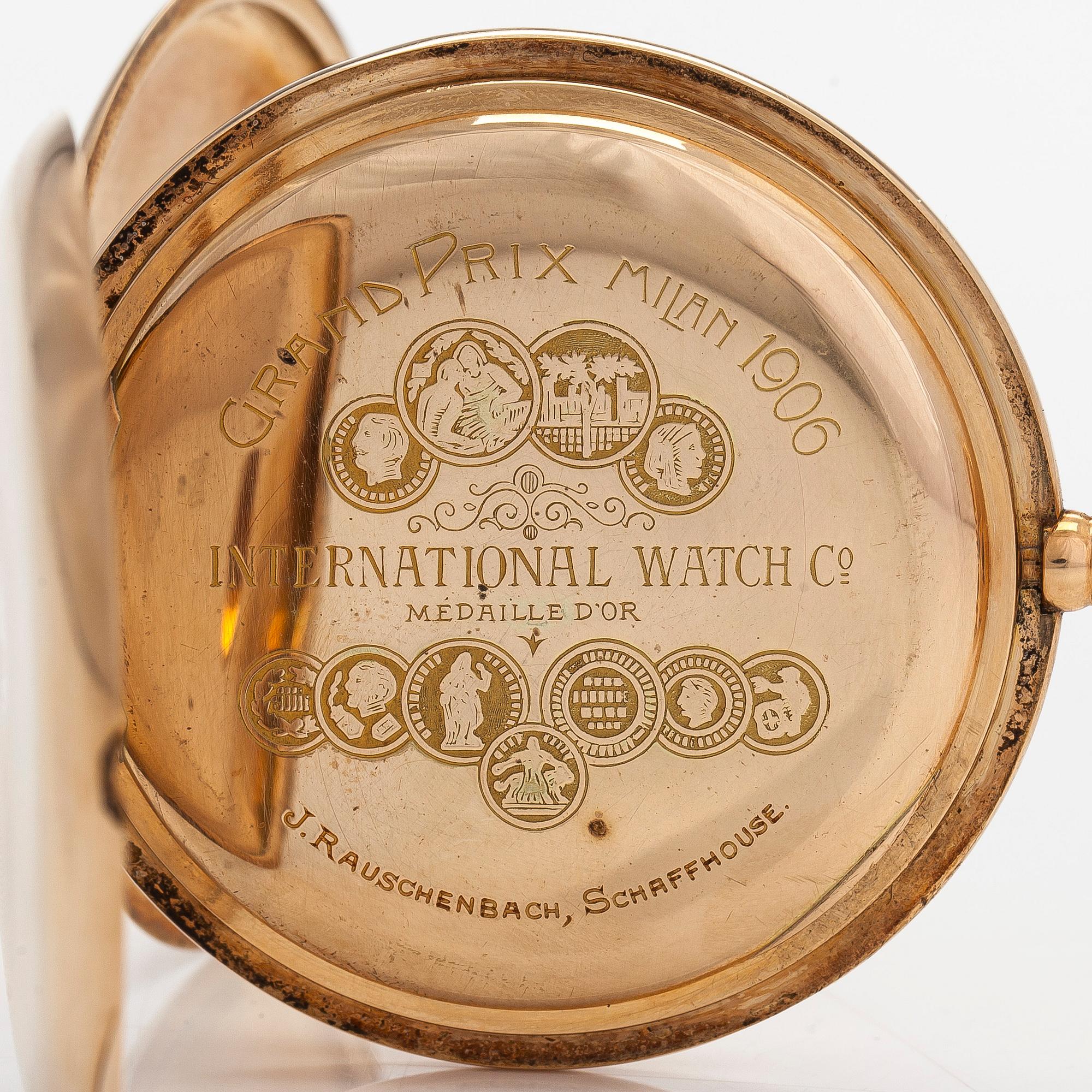 IWC, pocket watch, hunter-case, 52.5 mm.