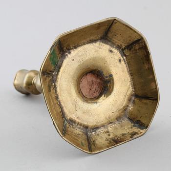 LJUSSTAKE, mässing, 1700-tal.