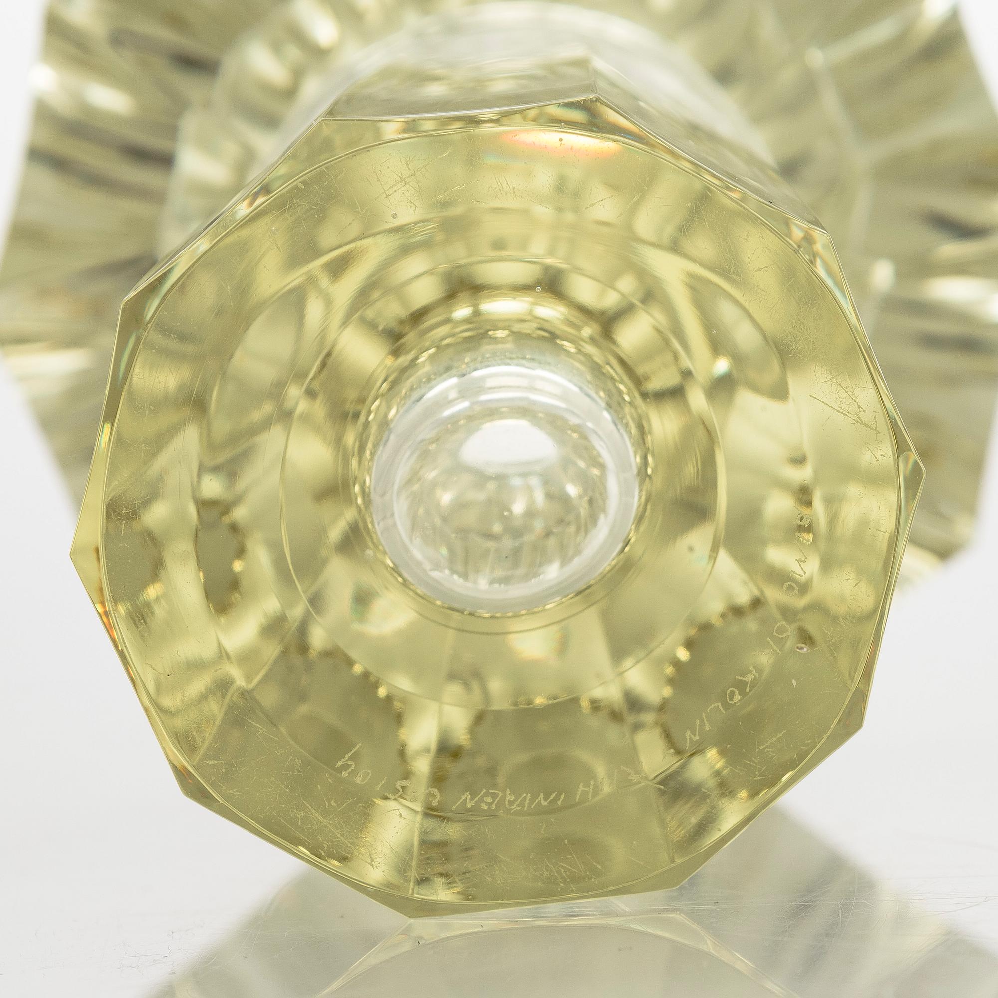 Aimo Okkolin, a 'Lighthouse' vase signed Aimo Okkolin Riihimäen Lasi Oy.