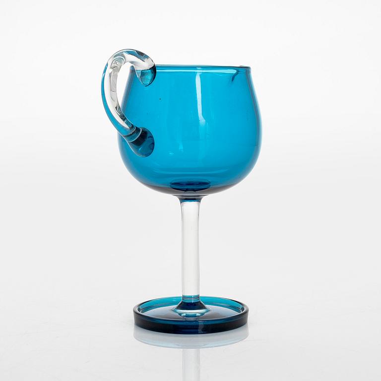 Nanny Still, A mid 20th century "Harlequin" sugar bowl and cream jug for Riihimäki Glassworks, Finland.