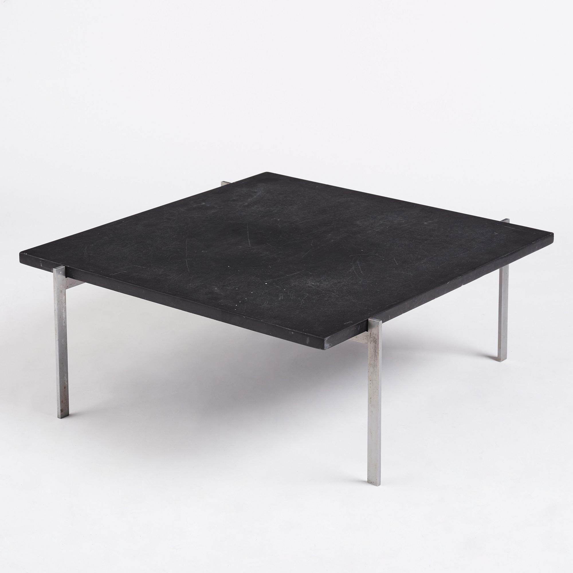 Poul Kjaerholm, a black stone top 'PK61' table, edition E Kold Christensen, Denmark.