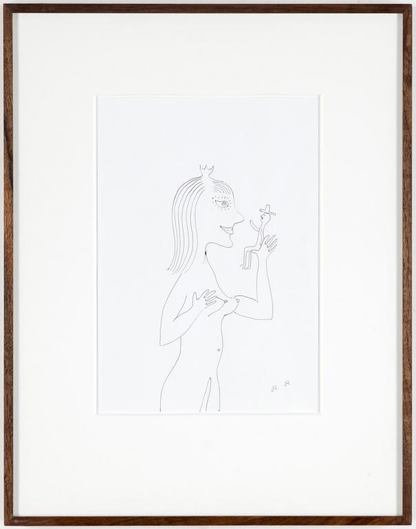 ROGER RISBERG, indian ink on paper, 1999, signed RR.
