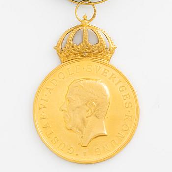 Medalj, 18K guld, Kungliga Patriotiska Sällskapet 1954.