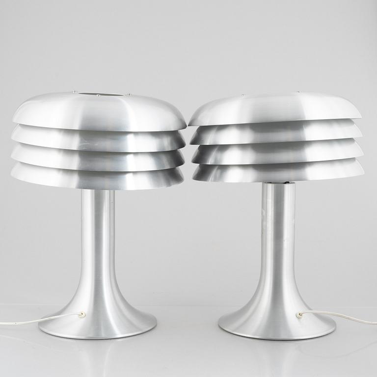 Hans-Agne Jakobsson, a pair of model BN-26 table lamps, Markaryd, Sweden, end of the 20th century.
