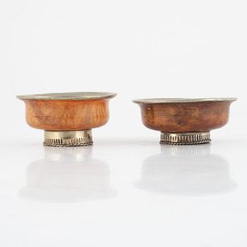 Tibetan burl wood ceremonial tea cup, 20th century.