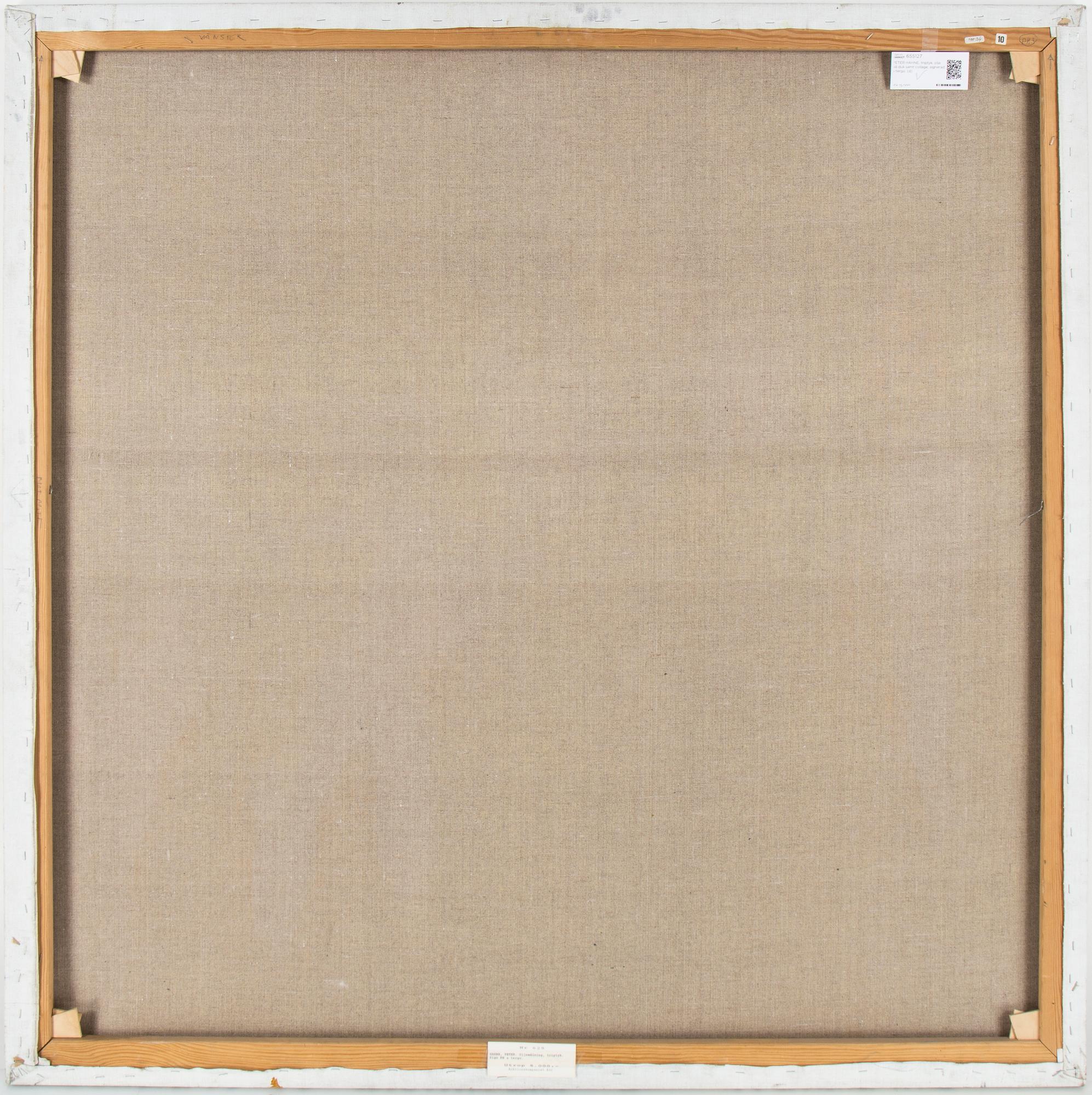 PETER HAHNE, triptyk, olja på duk samt collage, signerad a tergo.