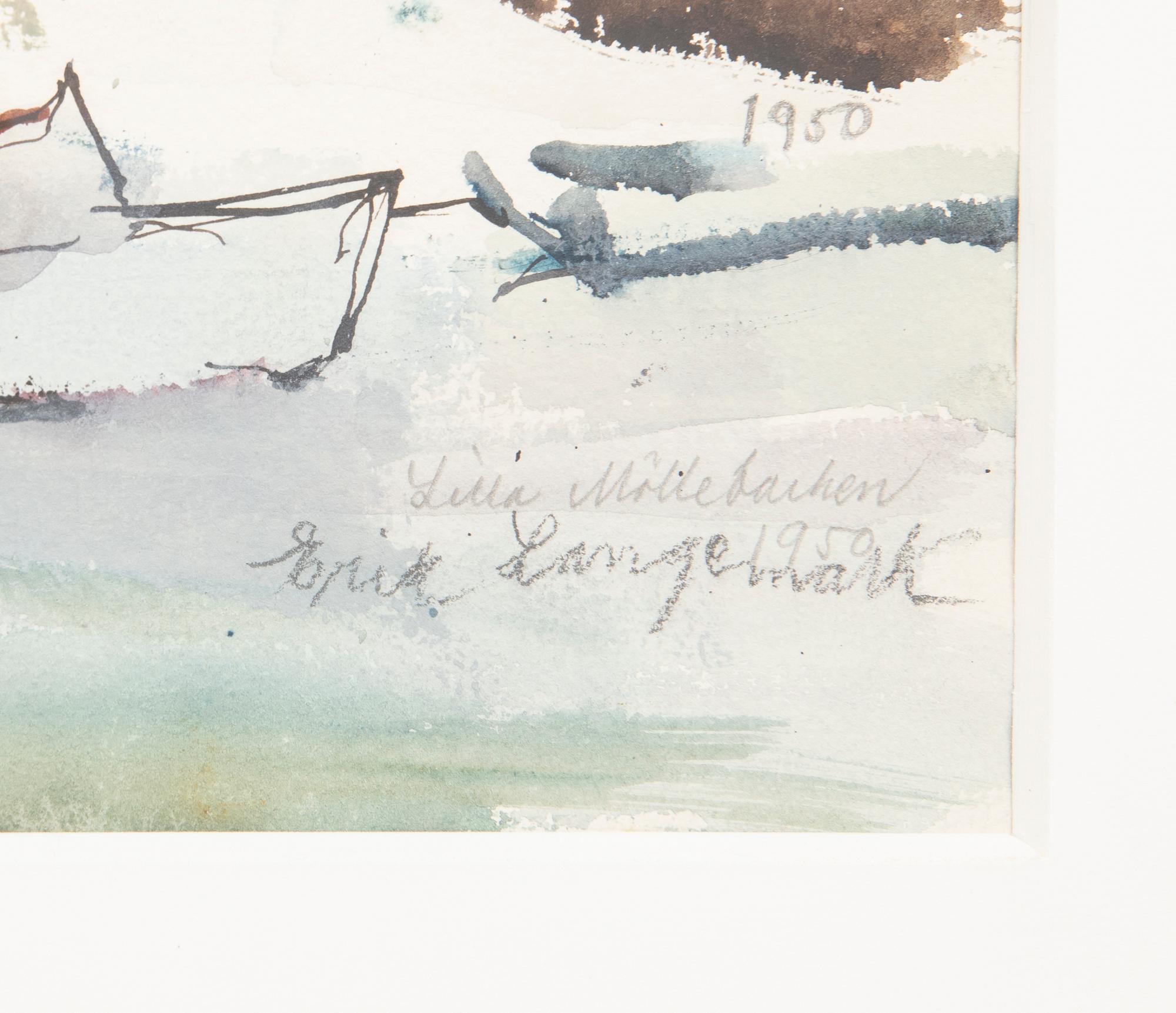 Erik Langemark, akvarell, signerad och daterad 1950.