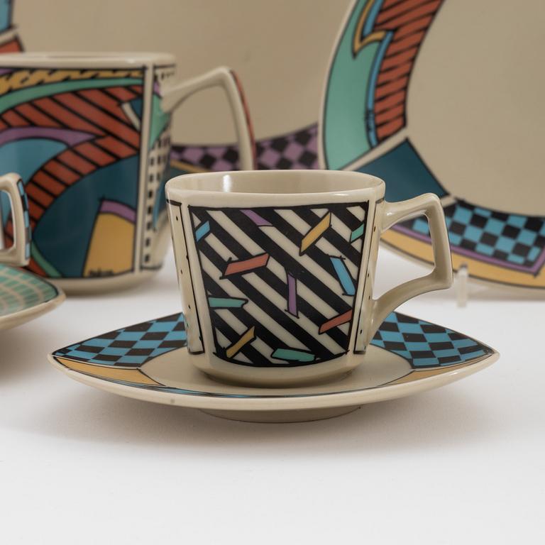 Dorothy Hafner, kaffeservis, keramik, 28 delar, 'Flash', Rosenthal Studio-line, 1980-tal.
