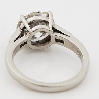 A brilliant- and baguette cut diamond ring, Bentley & Skinner, London.