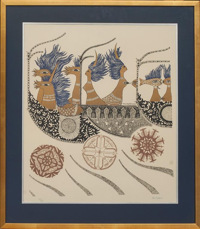 MAX WALTER SVANBERG, färglitografi. Numrerad 153/200 och signerad.