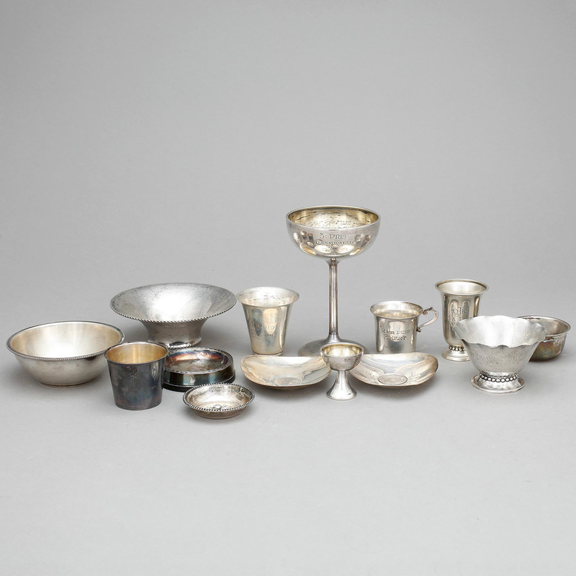 PARTI SILVER, mestadels Sverige, 1900-tal. Totalvikt 436 gram.