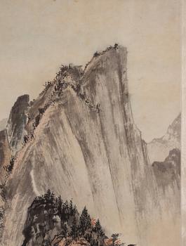 Zhou Yuanliang, Bergslandskap med träd i höstfärger.