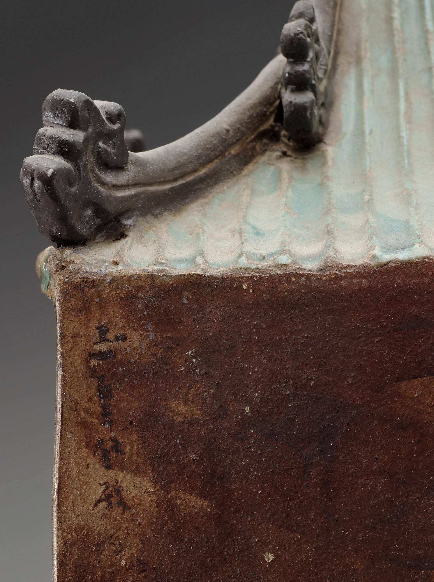 A large glazed shrine, presumably Ming dynasty.