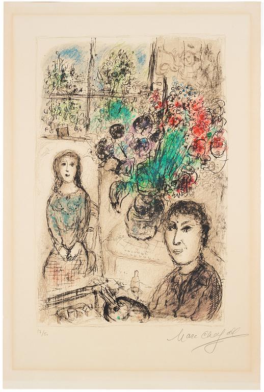 Marc Chagall, "Le Chevalet aux Fleurs".