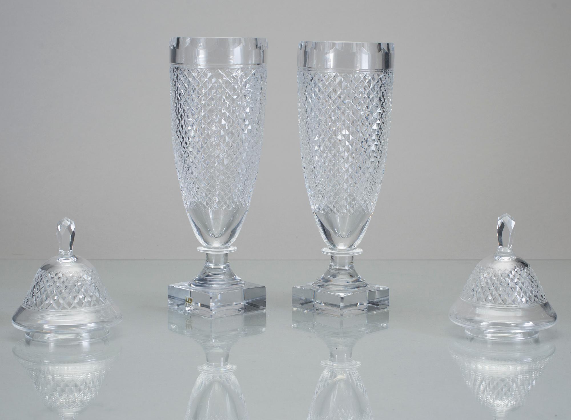 POKALER, ett par, glas, "Kent", Kosta, 1900-tal.