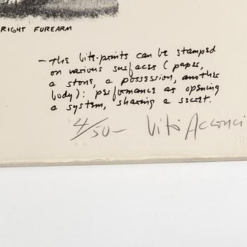VITO ACCONCI, lithograph, 1971, signed in pencil and numbered 4/50.