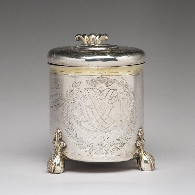 A Swedish 17th century parcel-gilt silver tankard, mark of Lars Månsson (Mariestad -1639-1662-).