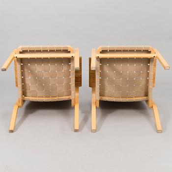 ALVAR AALTO, A set of four '45' armchairs, Artek, Finland 1980s.