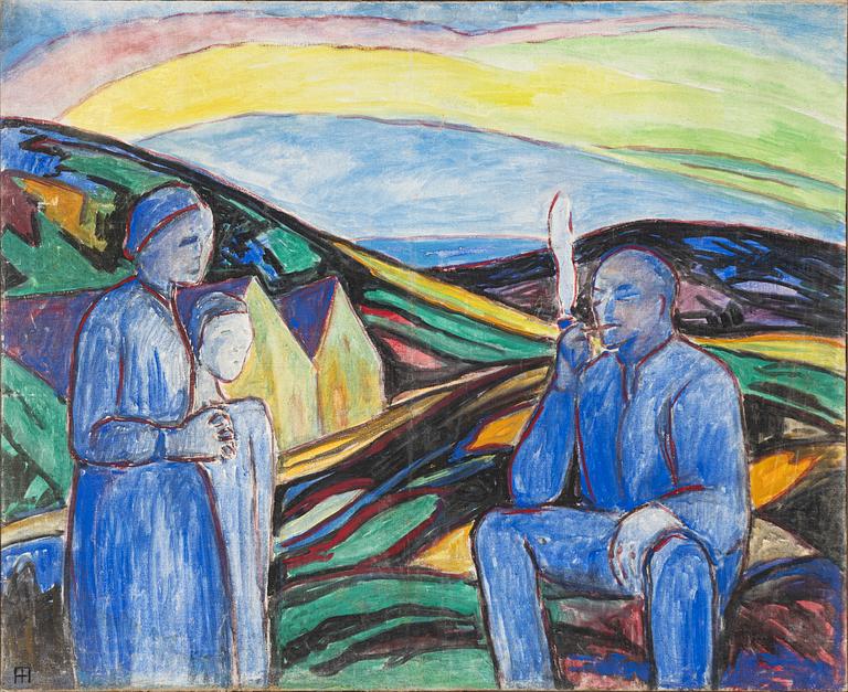 Alfred Helberger, Figures in a landscape.