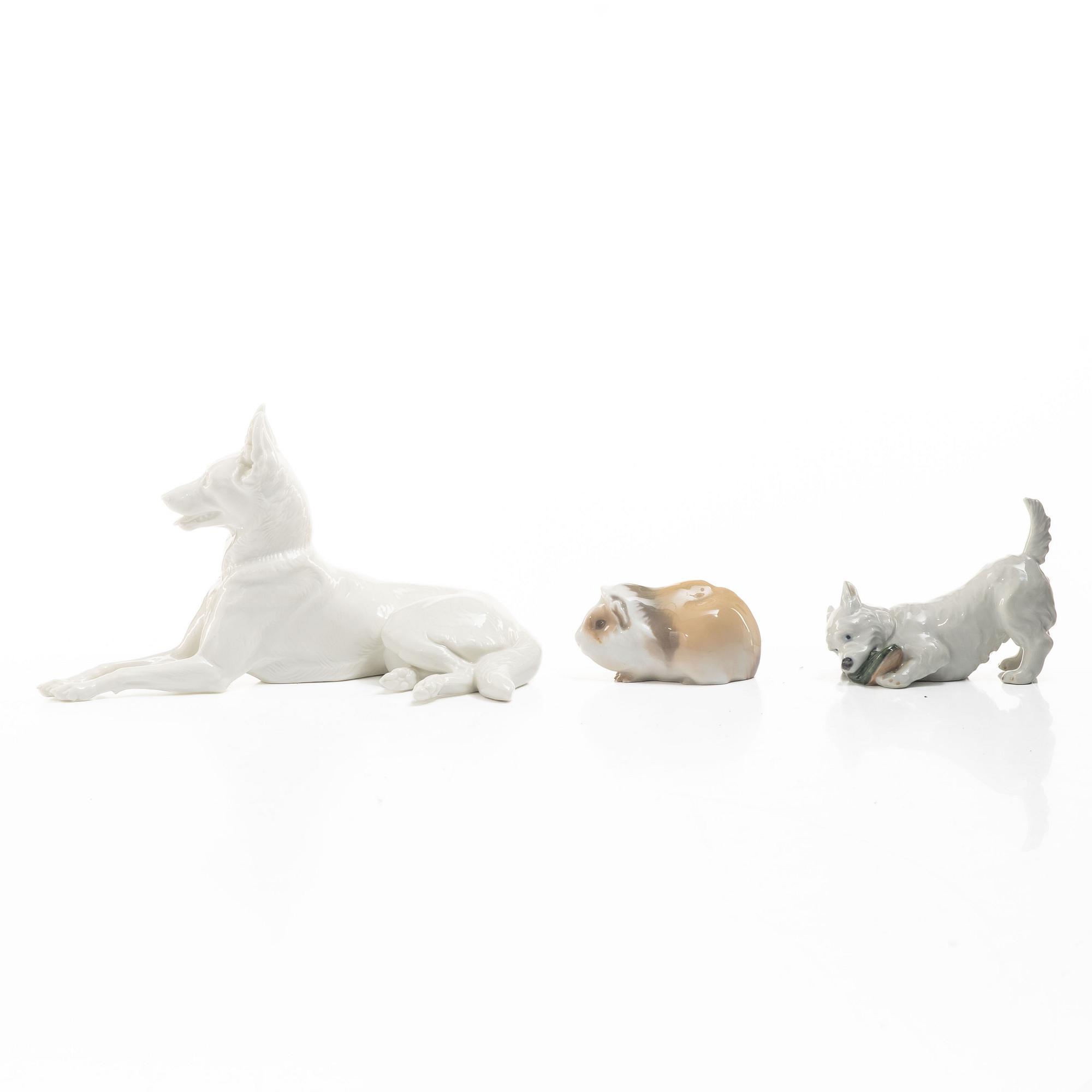 Royal Copenhagen, Figurines, 3 pcs, porcelain, Kärner/Bing & Grøndahl.