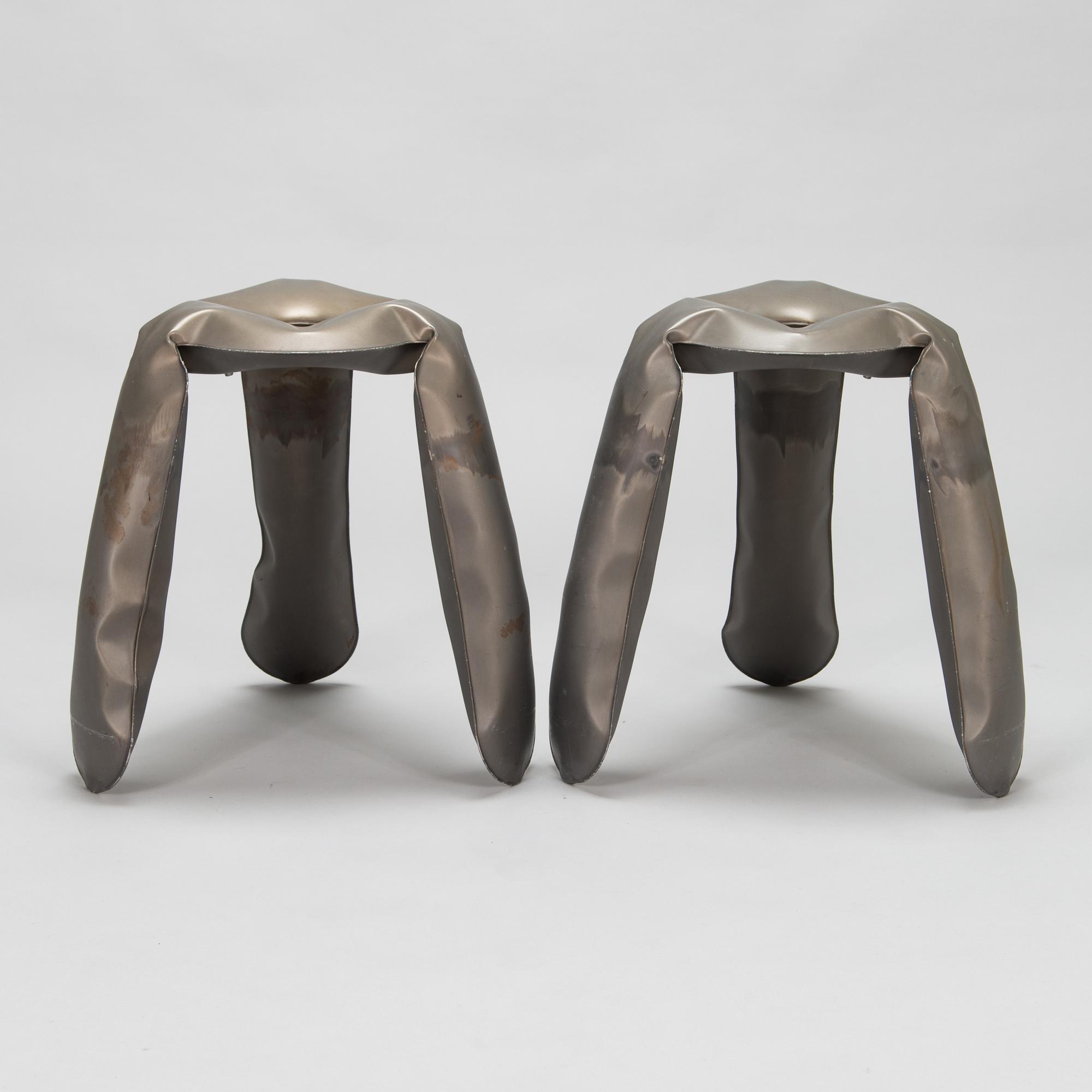 Oskar Zieta, a pair on 21st Century 'Plopp' stools for HAY Denmark.