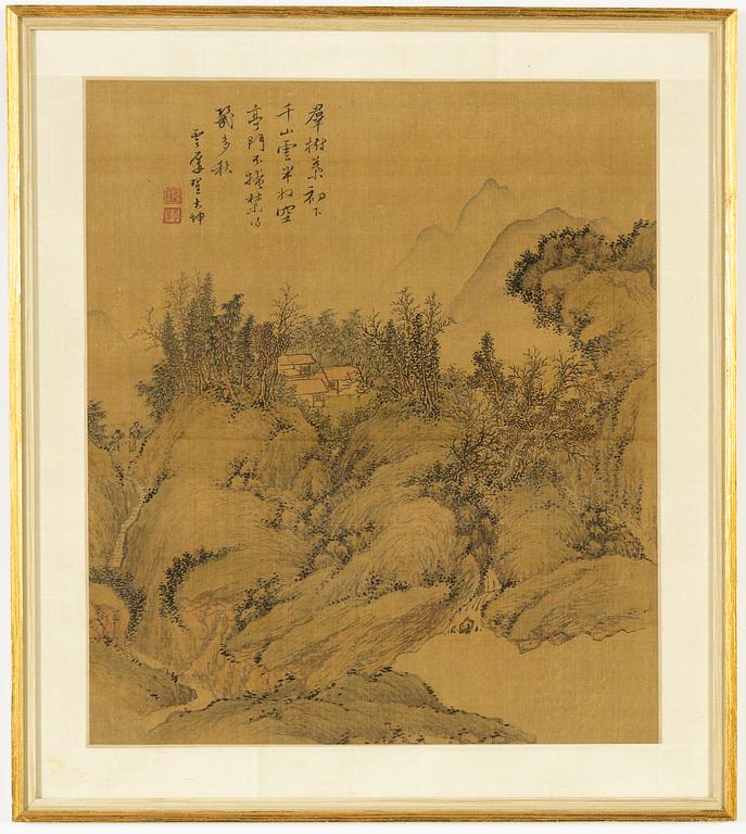 Unidentified Chinese artist, two paintings, watercolour and ink on silk, 19th/20th Century.