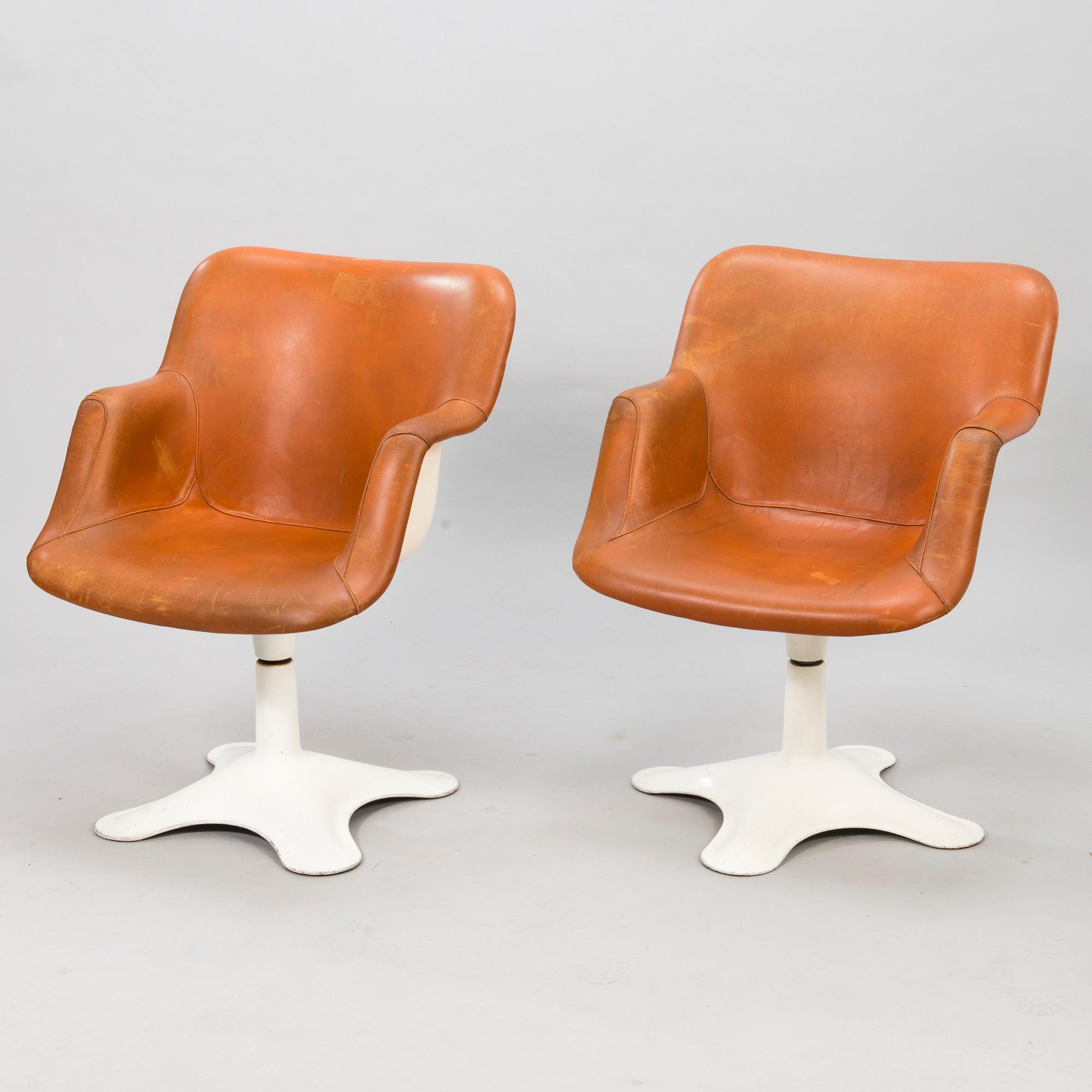 YRJÖ KUKKAPURO, a pair of 1970's '417' chairs for Haimi.
