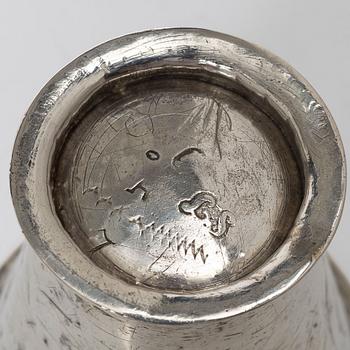 Two Swedish silver 18th Century beakers.