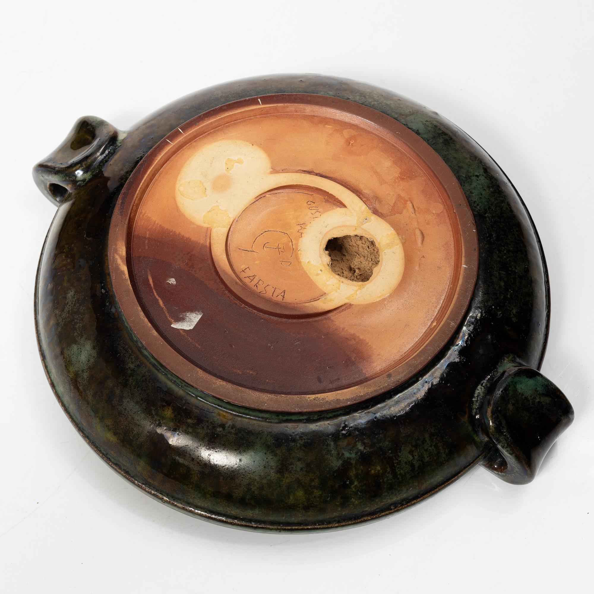 Wilhelm Kåge, a ceramic bowl, vase and dish, Gustavsberg, Sweden, 1927-29.