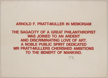 Carl Fredrik Reuterswärd, Arnold F.Pratt - Muller in memoriam.