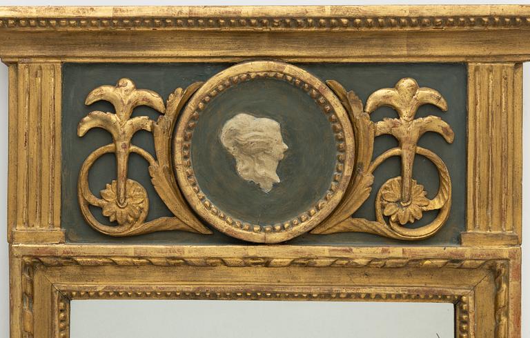 Mirror, late Gustavian, late 18th century.